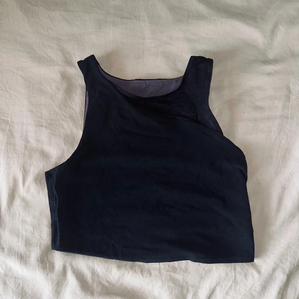 Lace High Neck Athleta Bra XS Black Neutral Sports Bra Lace X-Small